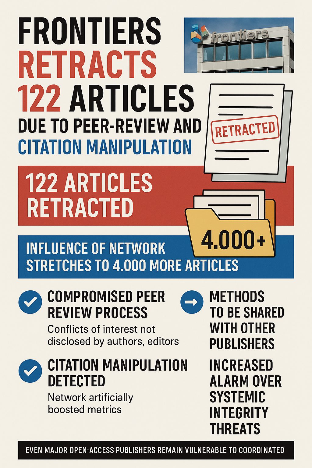 Frontiers Retracts 122 Articles Due to Peer Review and Citation Manipulation